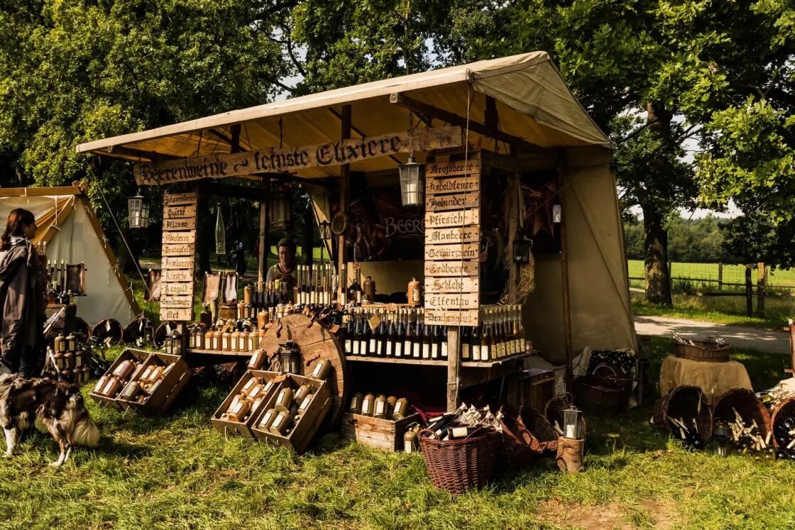 中世のワイン販売のお店雰囲気